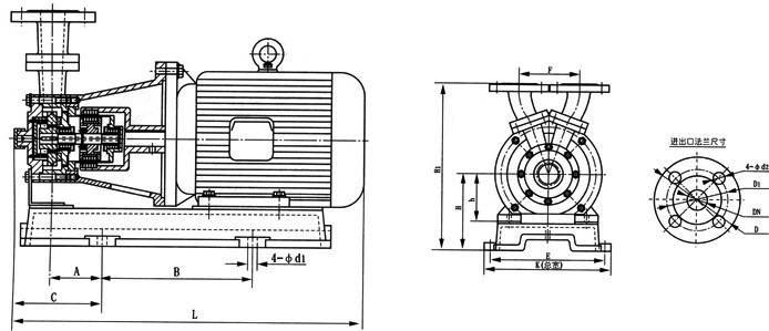 CWB磁力传动旋涡泵安装尺寸图